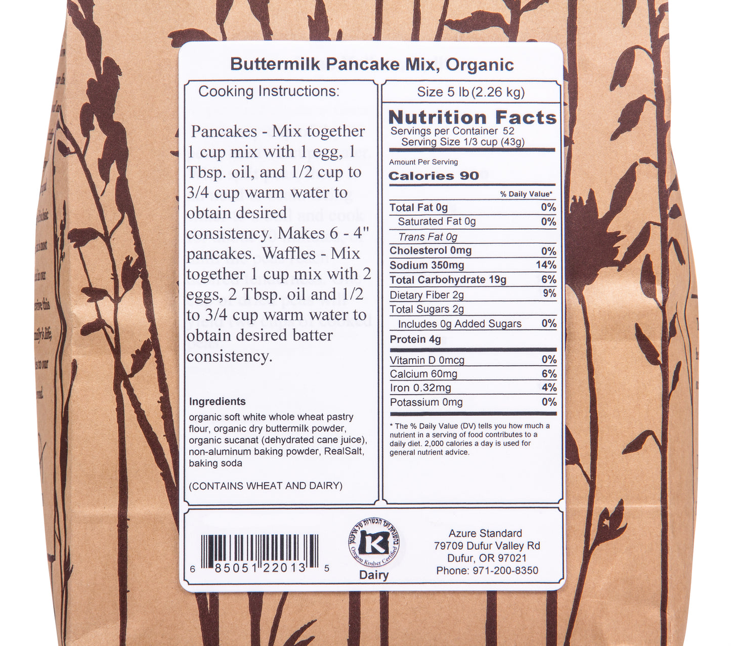 Buttermilk Pancake Mix, Organic