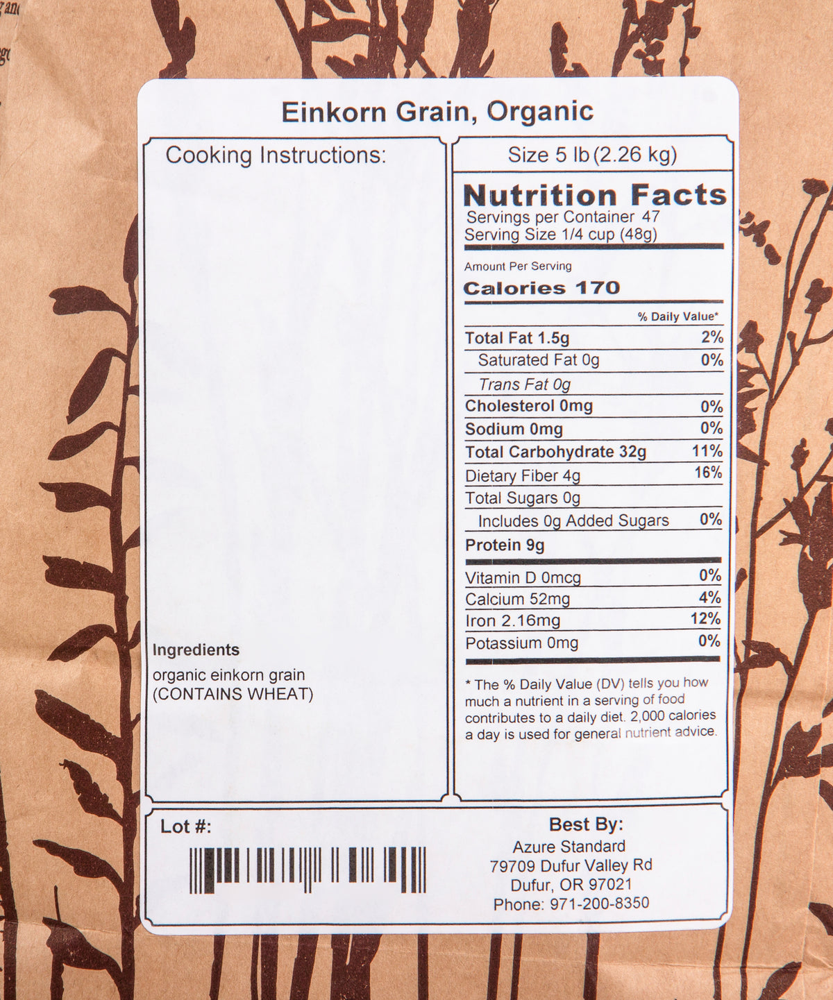 Einkorn Grain, Organic