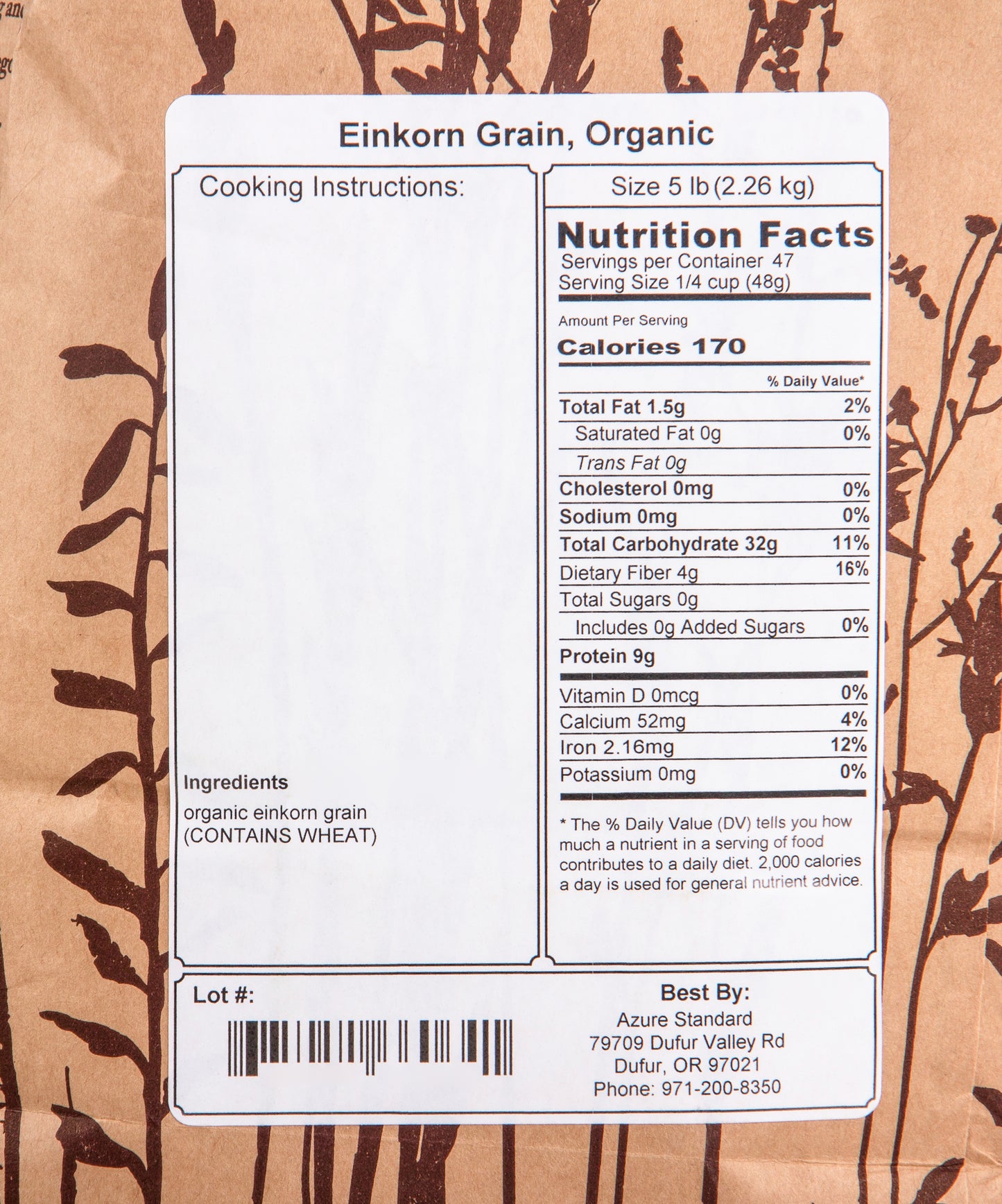 Einkorn Grain, Organic