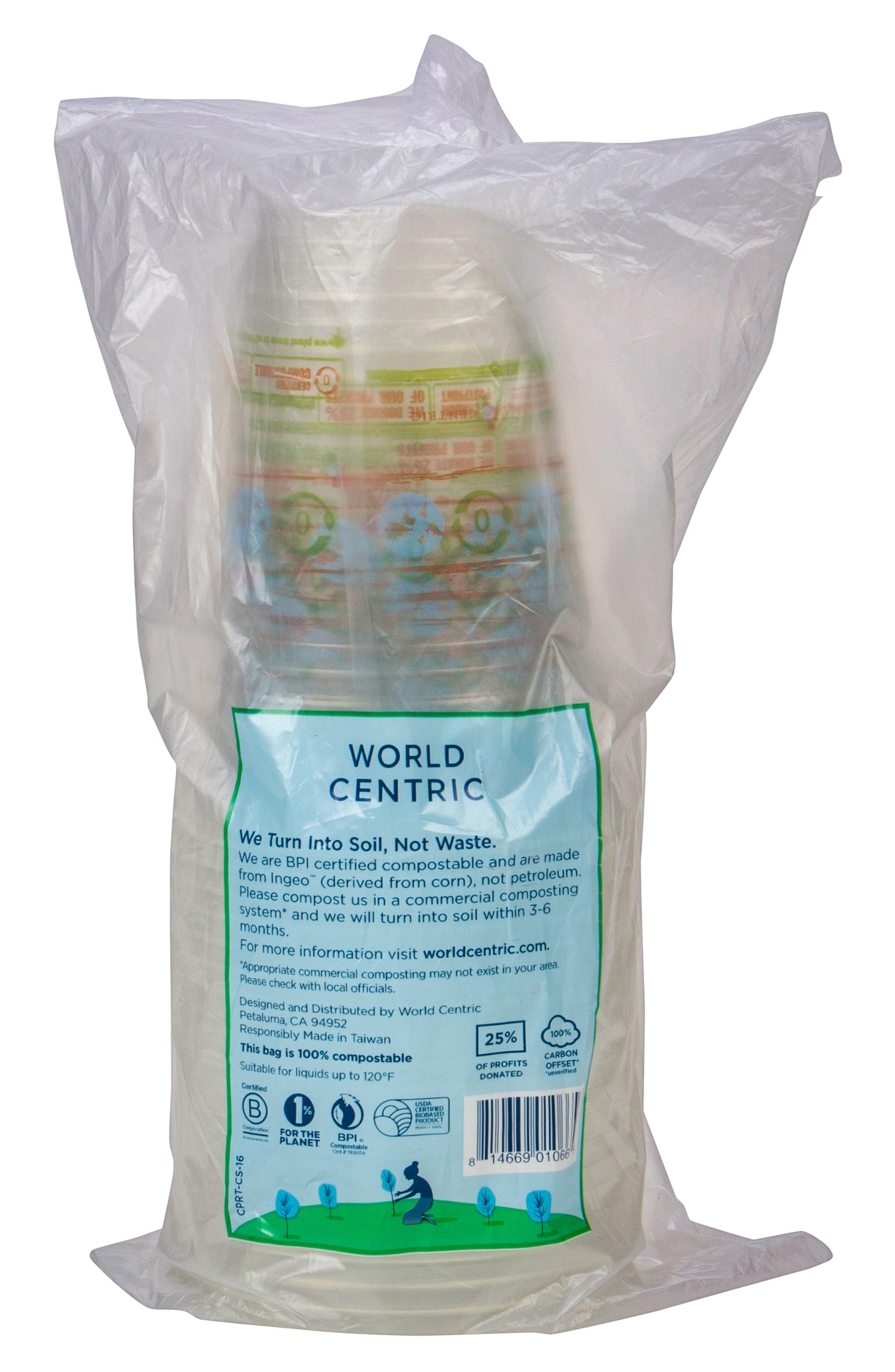Drinking Cold Cup, 16oz, Compostable