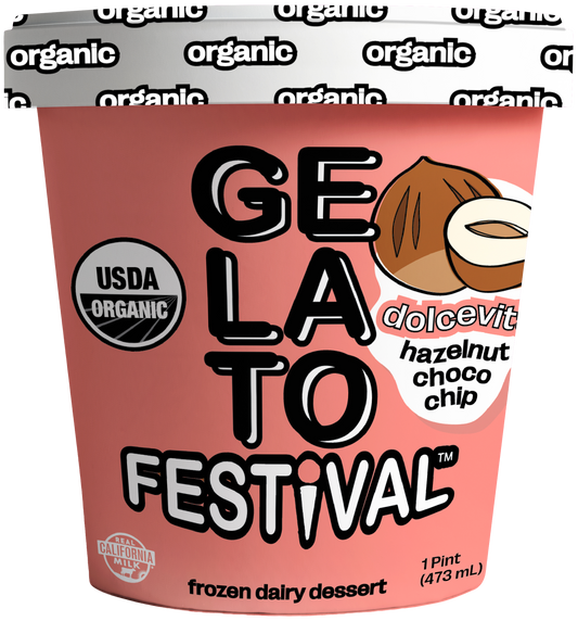 Gelato, Dolcevita Hazelnut Choco Chip, Frozen, Organic
