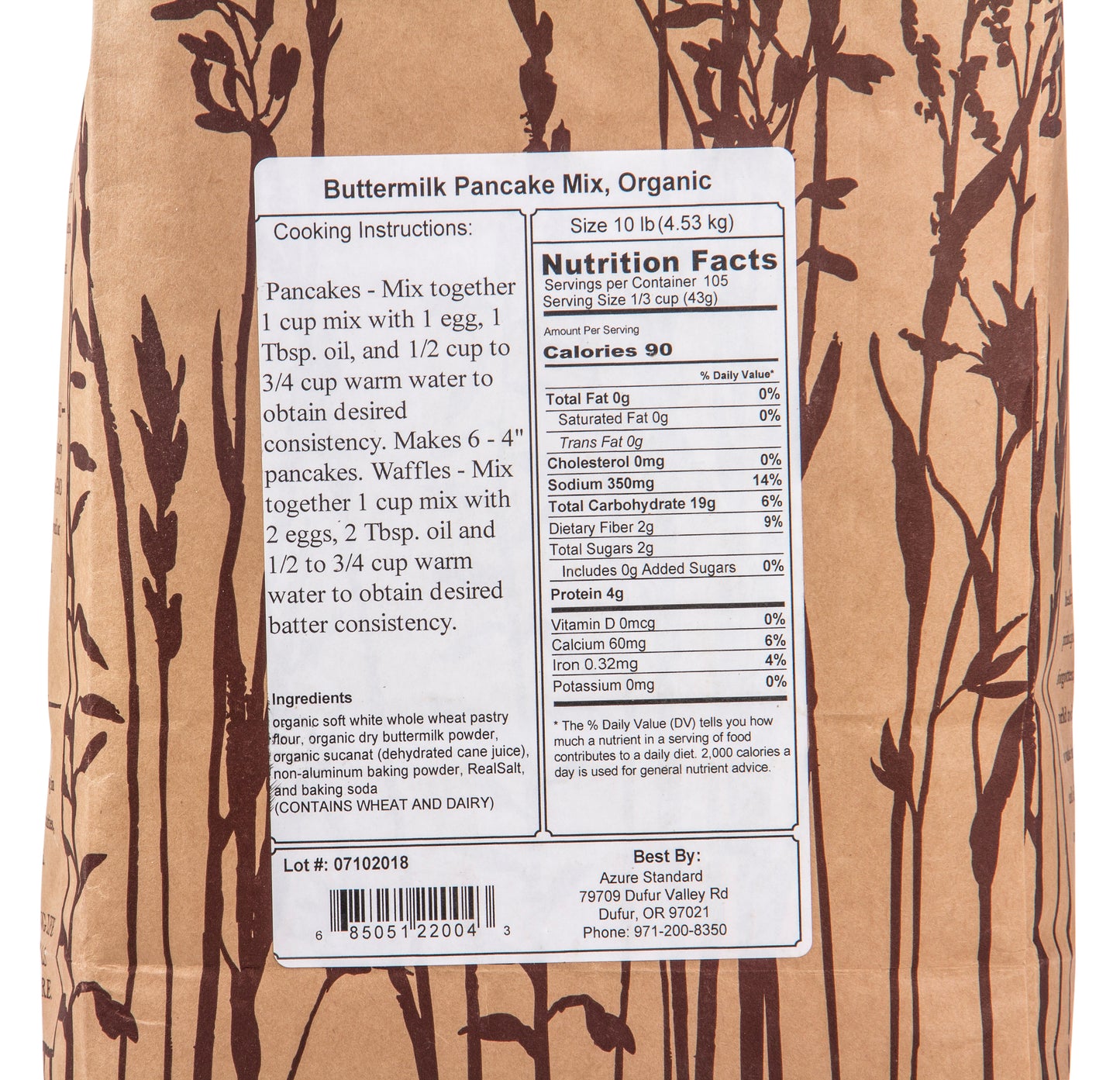 Buttermilk Pancake Mix, Organic