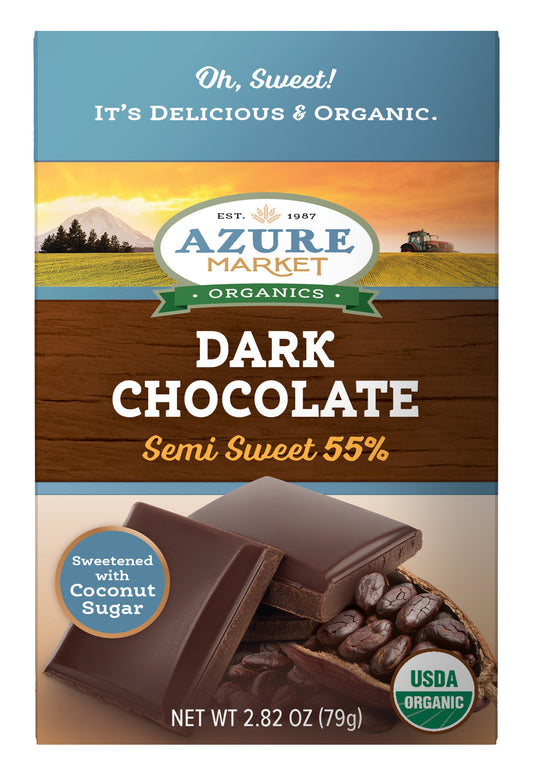 Dark Chocolate Bar 55% Sweetened With Coconut Sugar, Organic