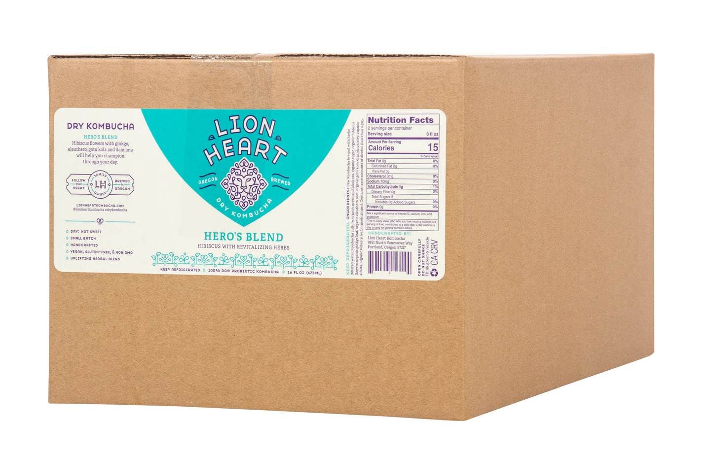 Kombucha, Hero's Blend, Raw