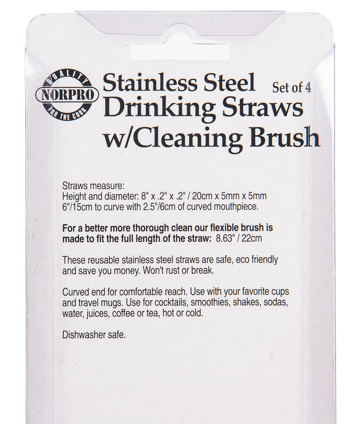 Drinking Straws with Cleaning Brush, Stainless Steel