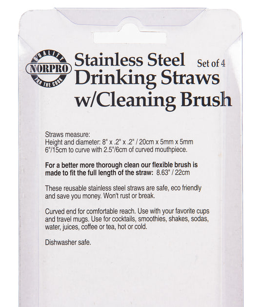 Drinking Straws with Cleaning Brush, Stainless Steel