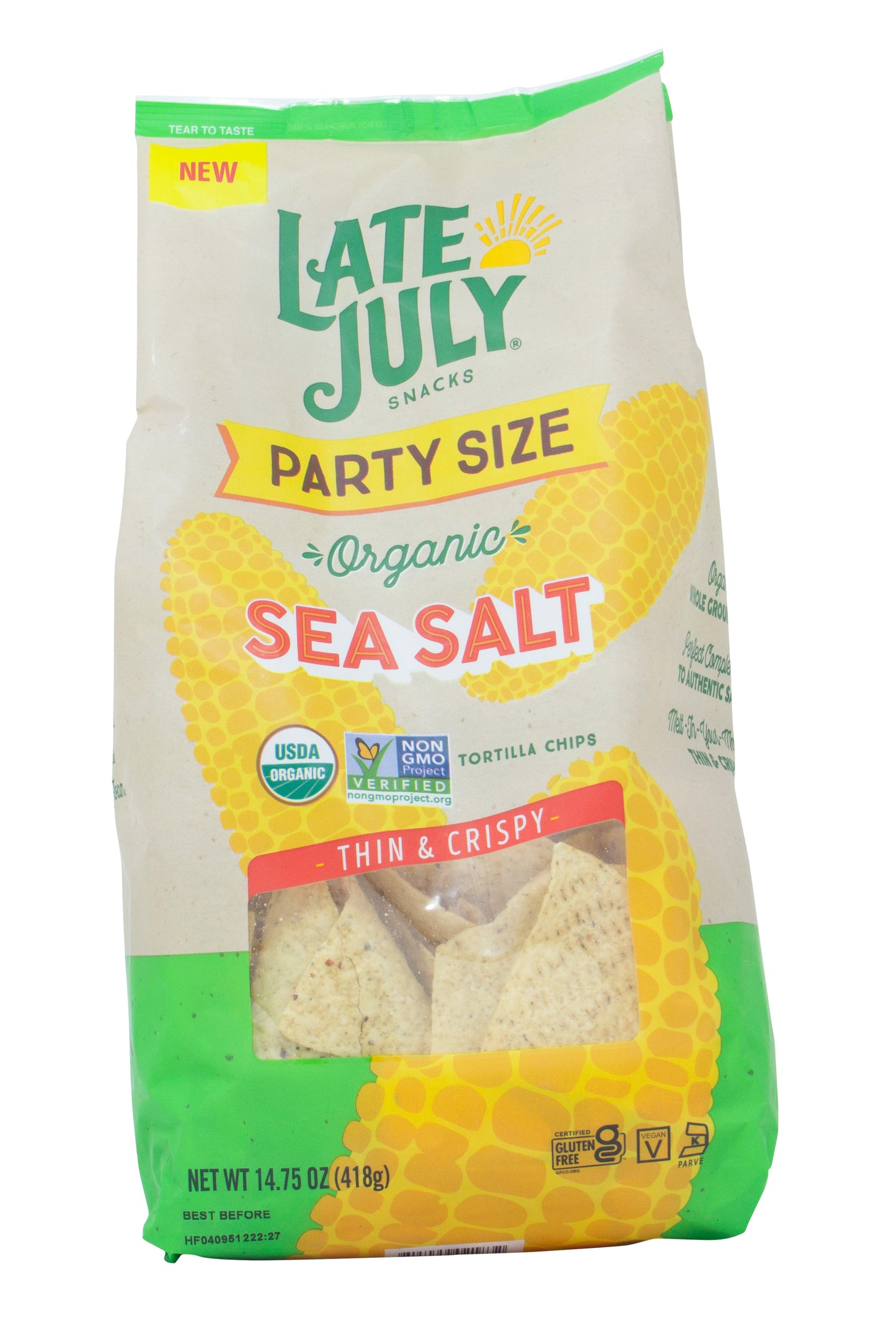 Tortilla Chips, Restaurant Style, Sea Salt, Party Size, Organic