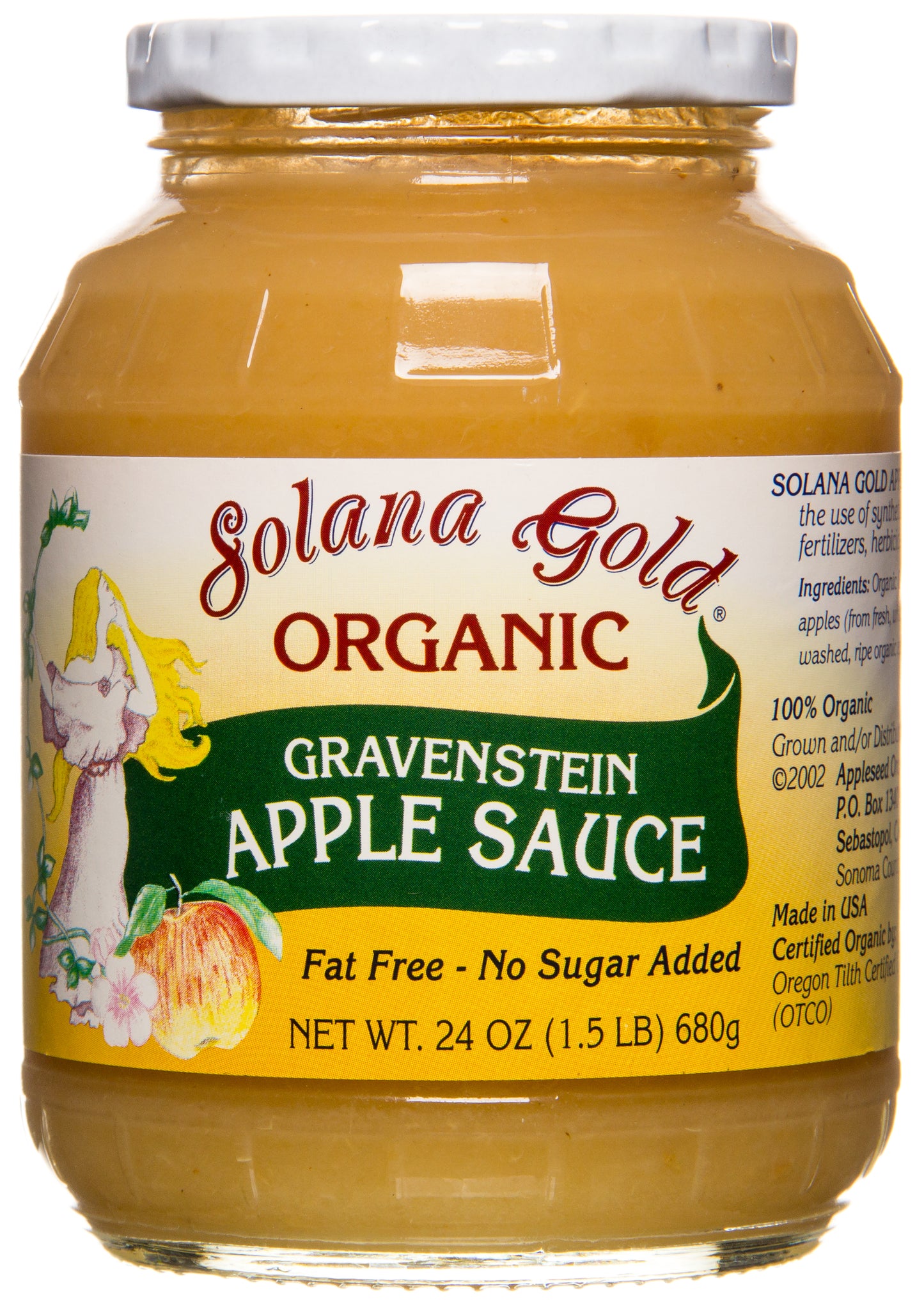 Gravenstein Apple Sauce in Glass, Organic