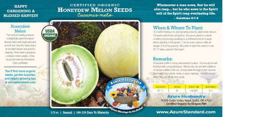 Honeydew Melon Seed, Organic