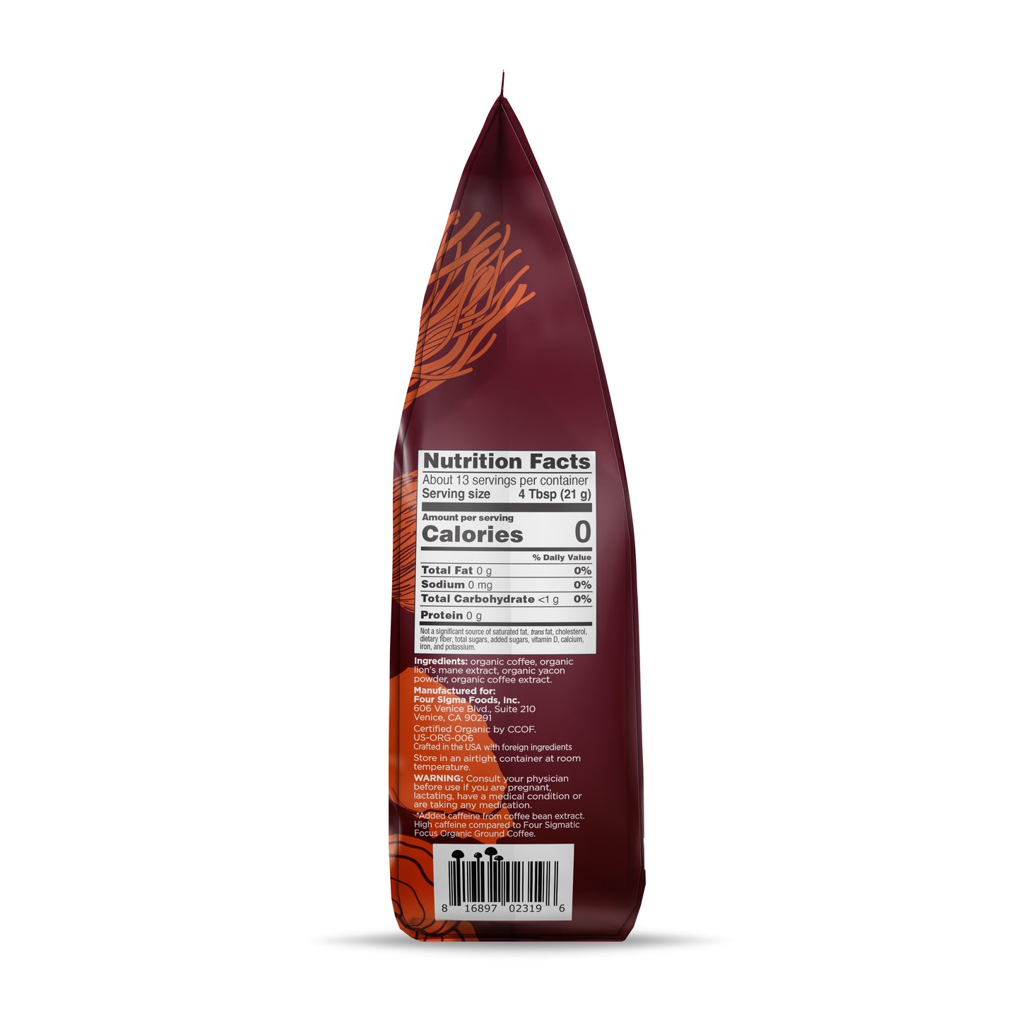Focus, High Caffeine Coffee, Ground, Organic