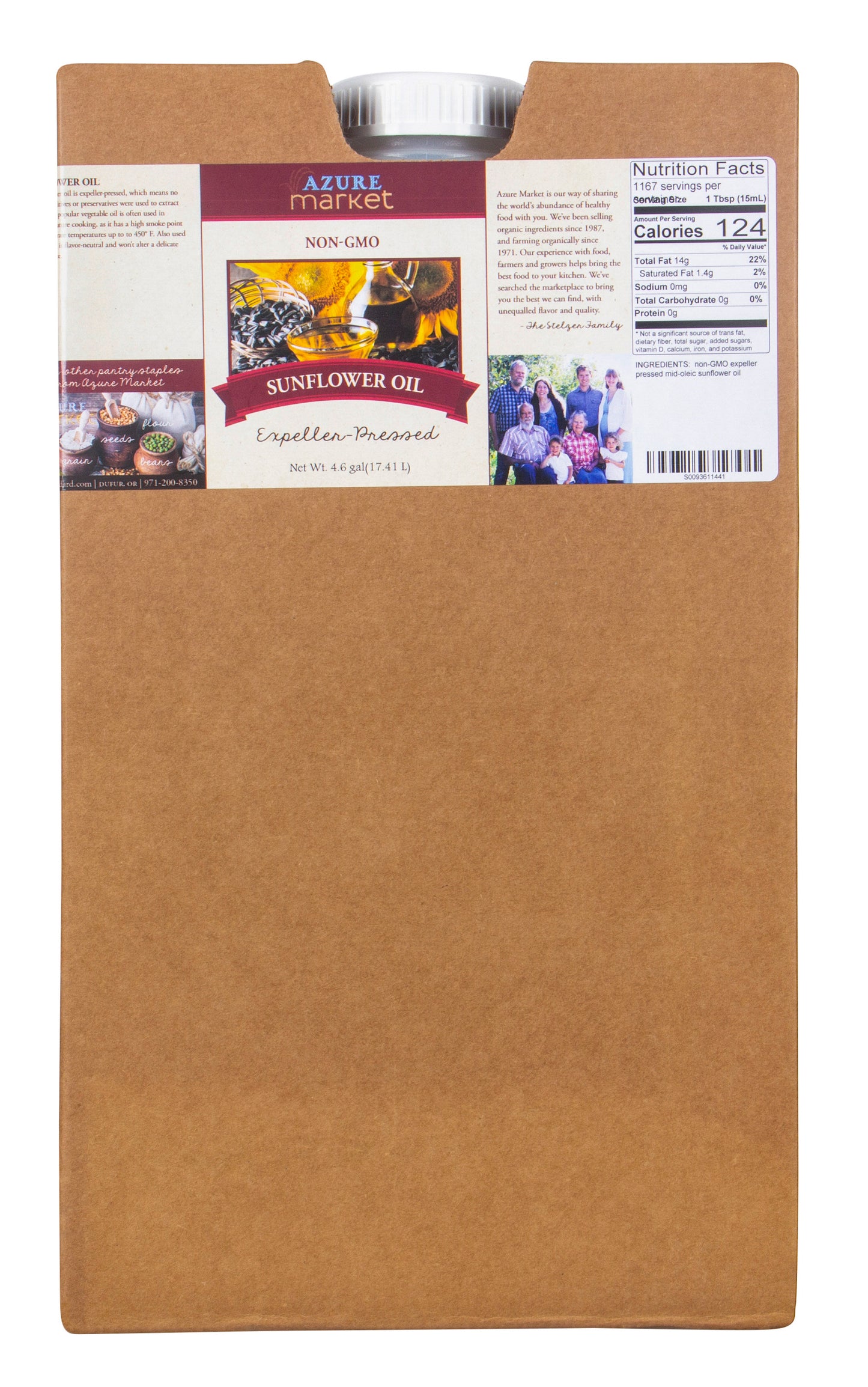 Sunflower Oil, Expeller Pressed, Non GMO