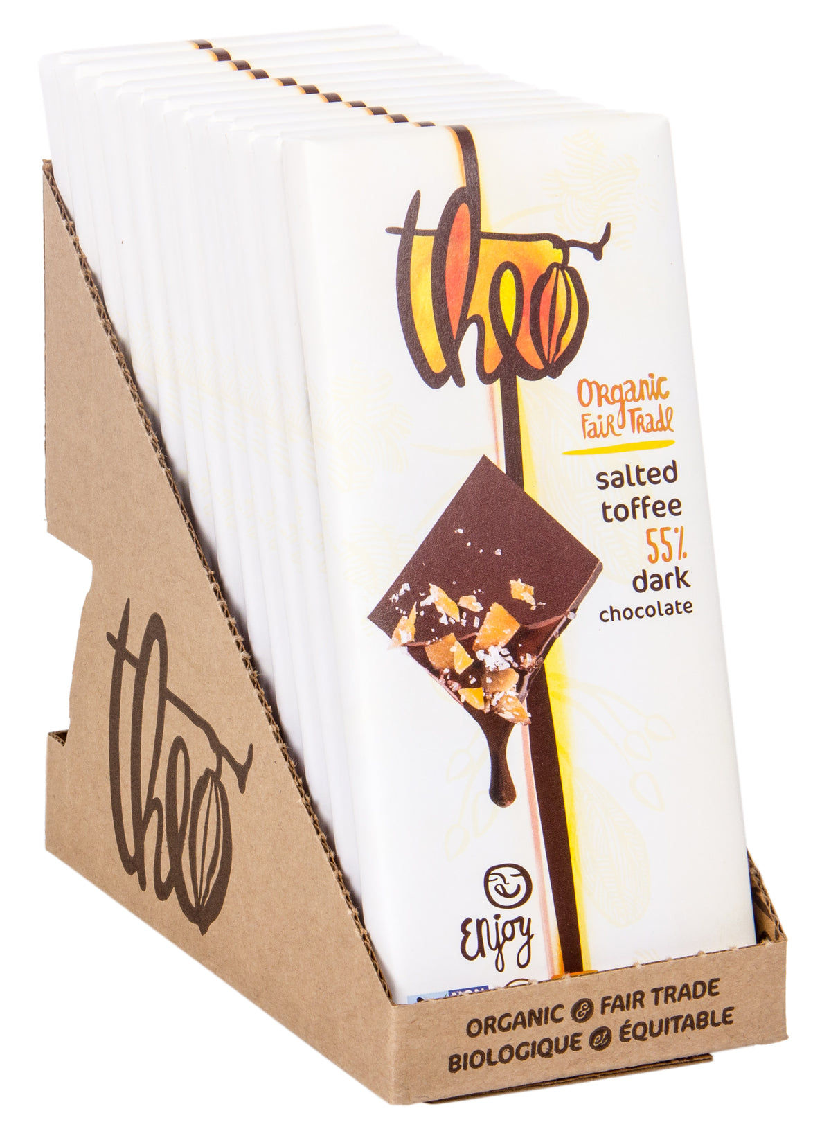 Chocolate Bar, Salted Toffee, Dark, 55%, Organic