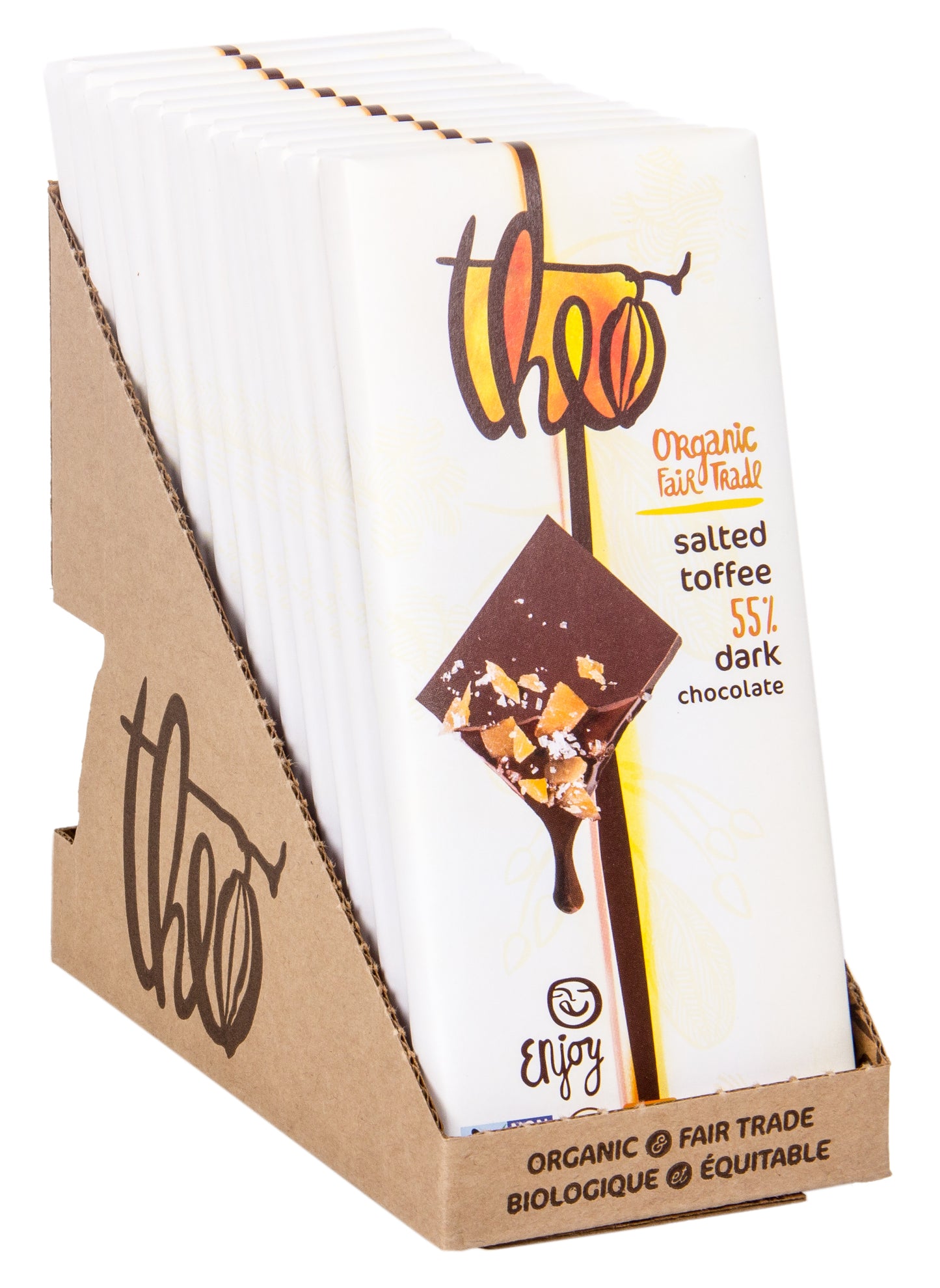 Chocolate Bar, Salted Toffee, Dark, 55%, Organic