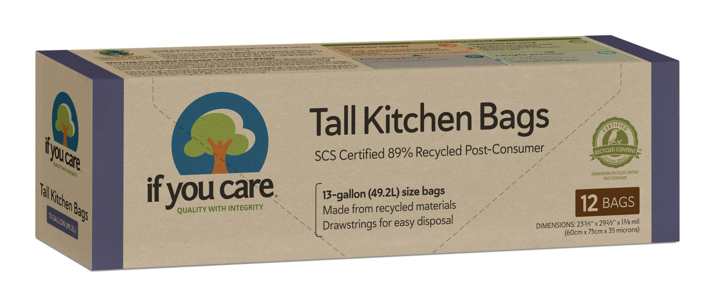 Trash Bags, 89% Recycled, Large, 13 gallon