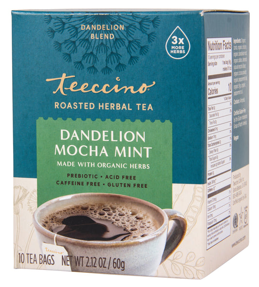 Dandelion Mocha Mint, Roasted, Herbal Tea Bag