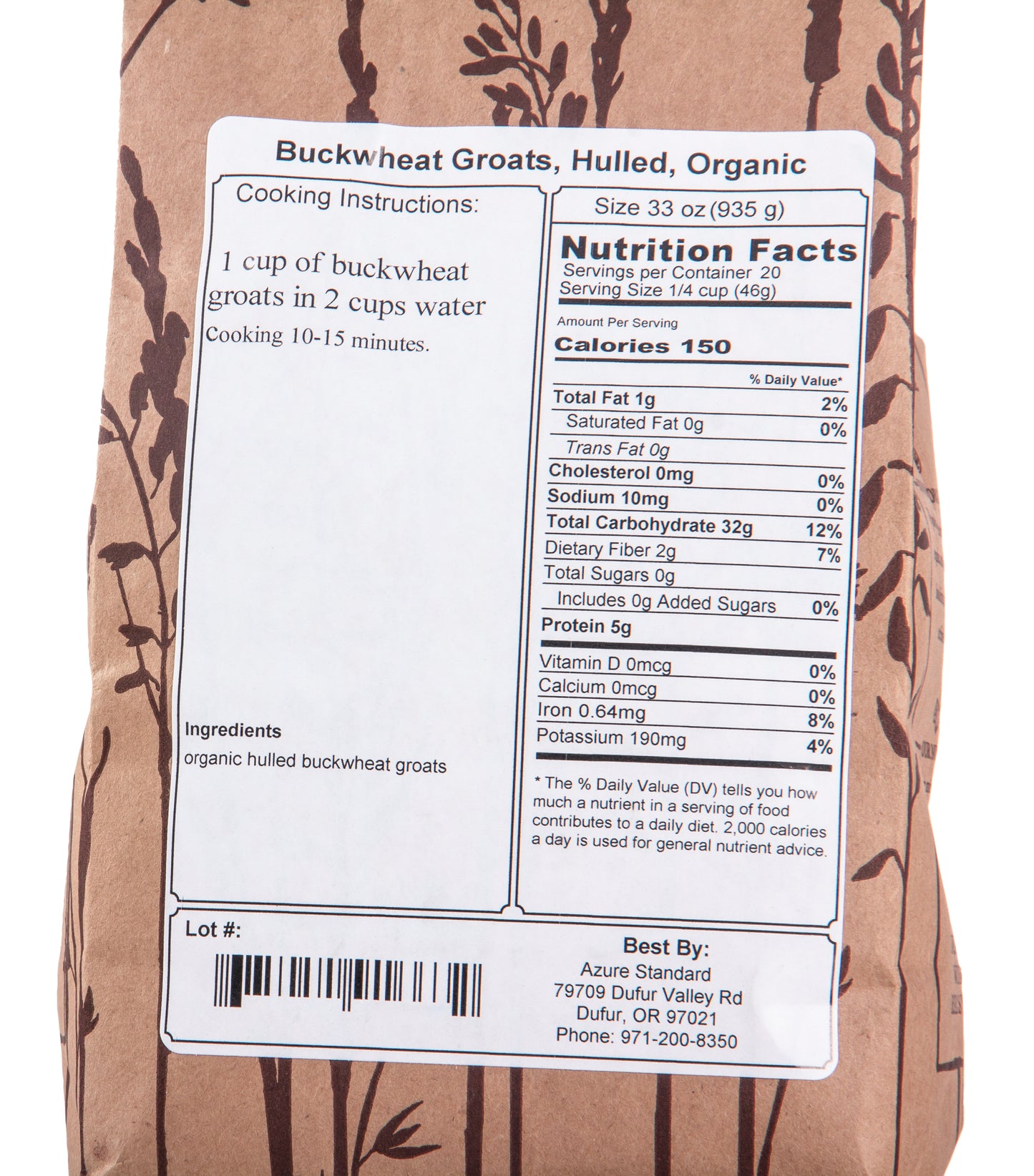 Buckwheat Groats, Hulled, Organic