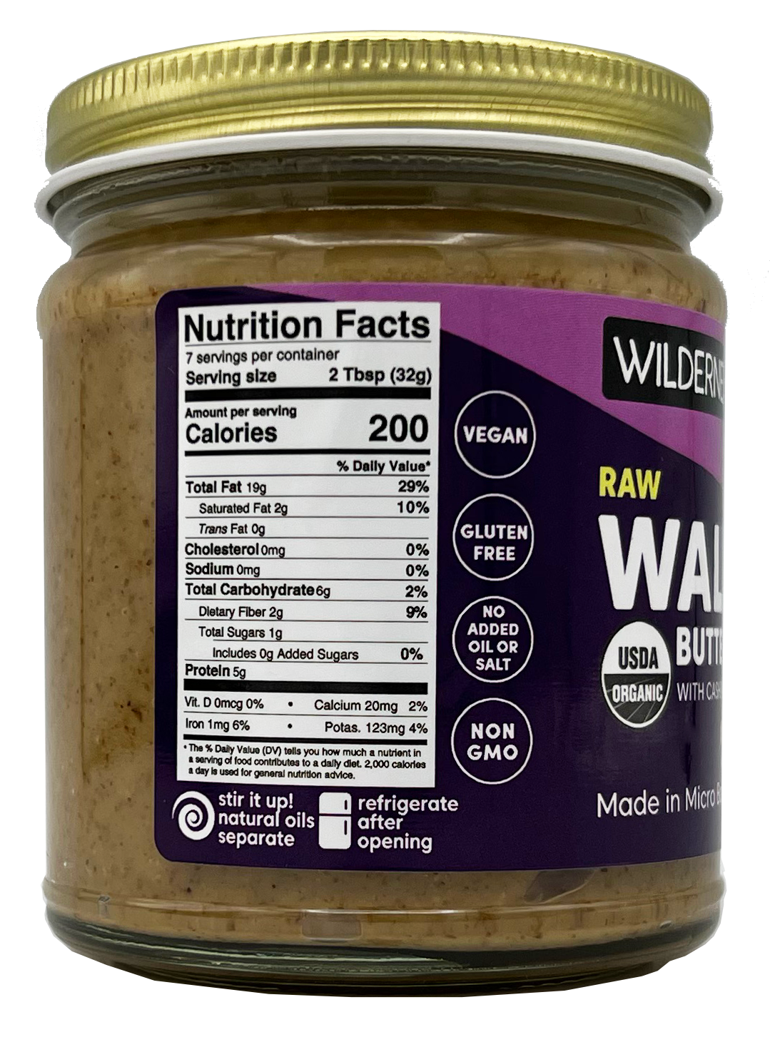 Walnut Butter with Cashews, Raw, Organic