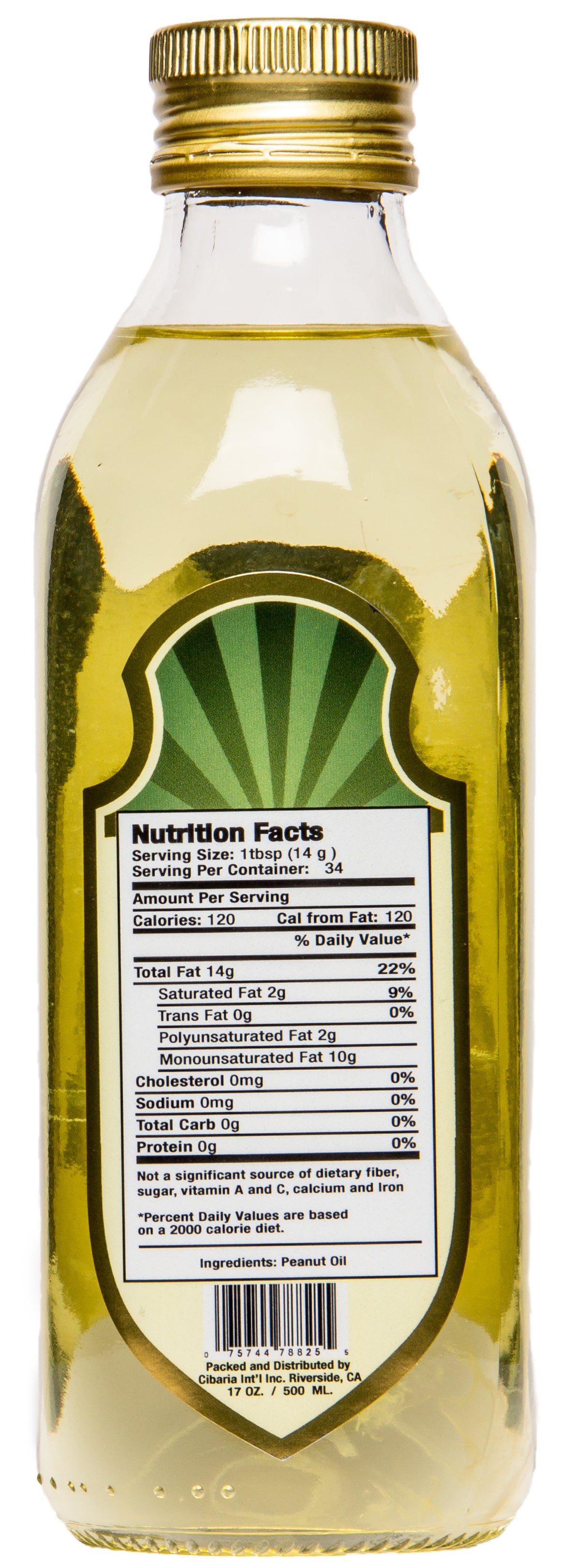 Peanut Oil, Expeller Pressed, Refined