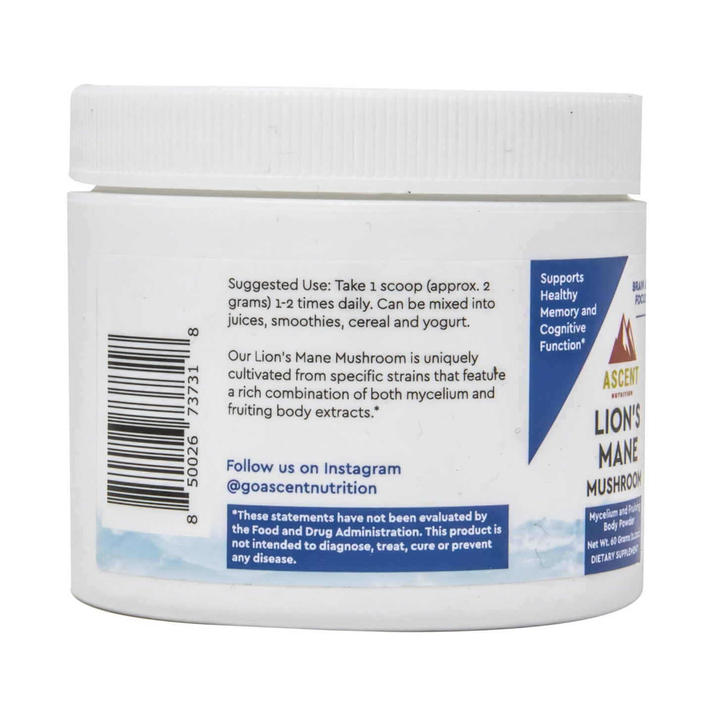 Lion's Mane Mushroom, Mycelium and Fruiting Body Powder, Organic