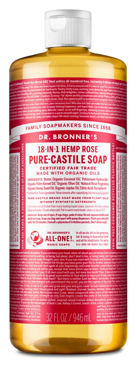 Rose Liquid Castile Soap, Organic