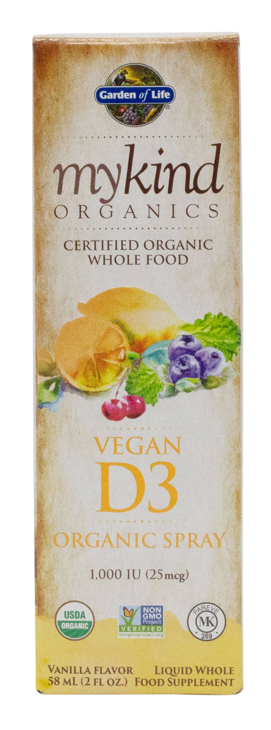 Mykind Vegan D3 Spray, Vanilla, Organic