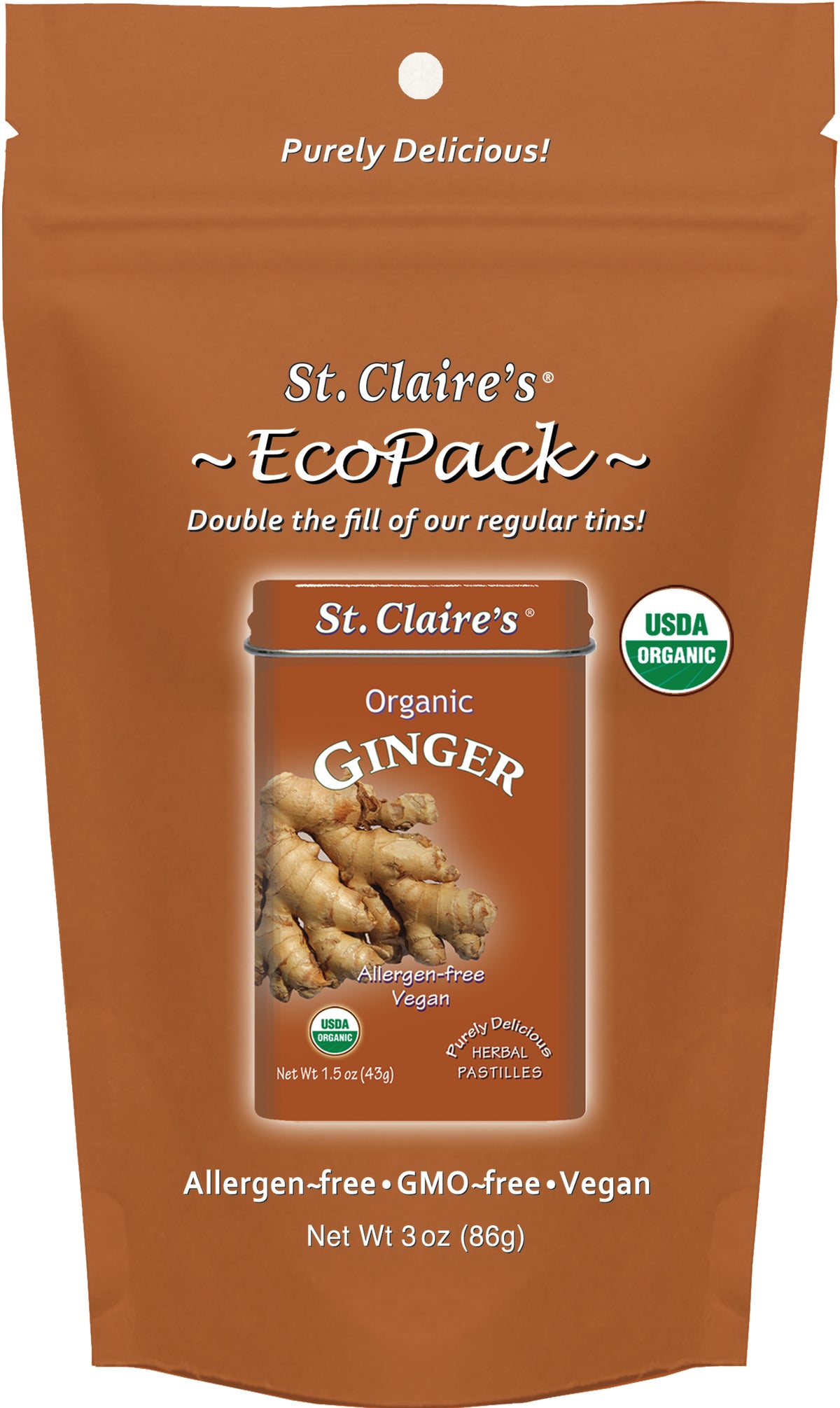 Ginger, Pastilles, Organic
