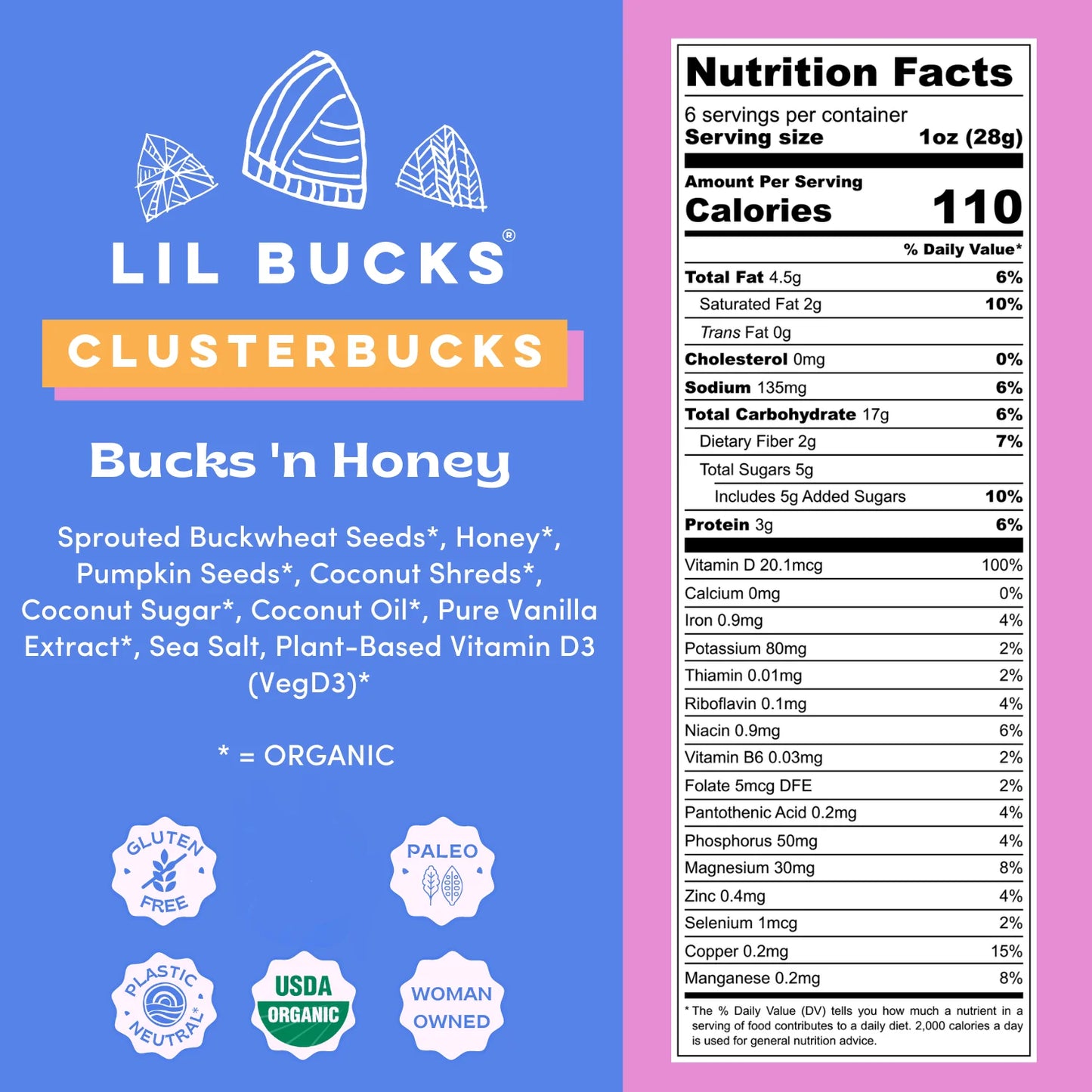 Granola Clusters, Bucks 'N Honey, Organic