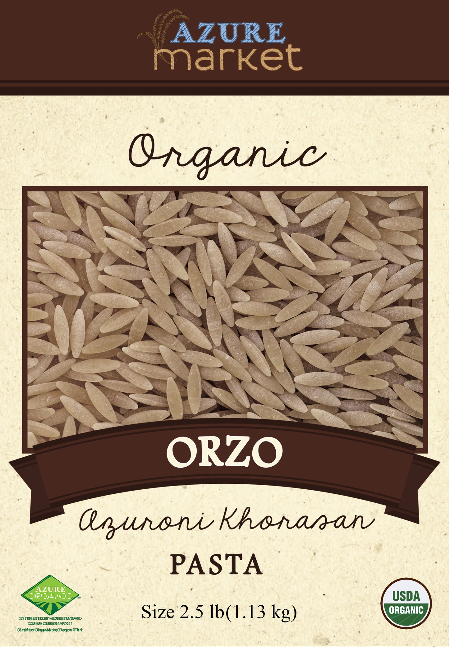 Orzo Azuroni Khorasan Pasta, Organic