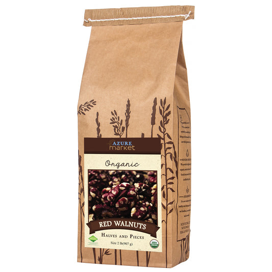 Red Walnuts, Halves and Pieces, Organic