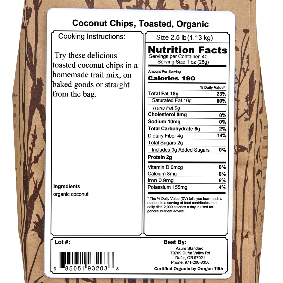 Coconut Chips, Toasted, Organic