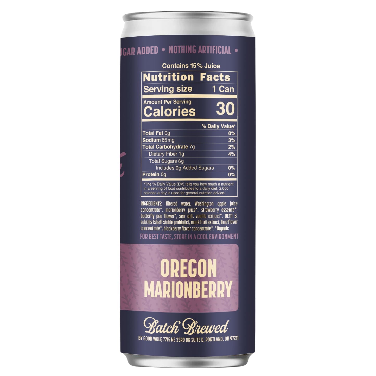 Probiotic Soda, Handcrafted, Marionberry