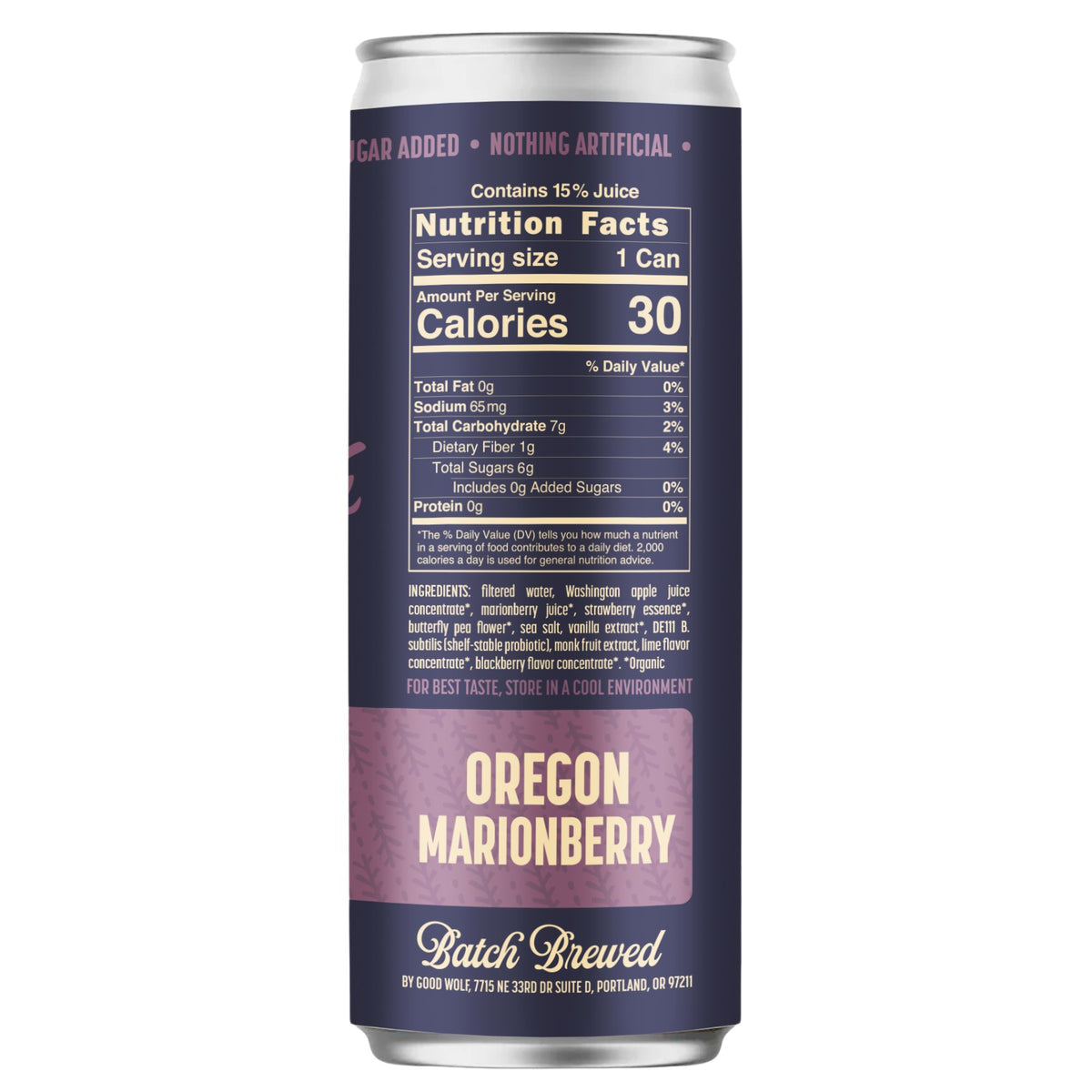 Probiotic Soda, Handcrafted, Marionberry