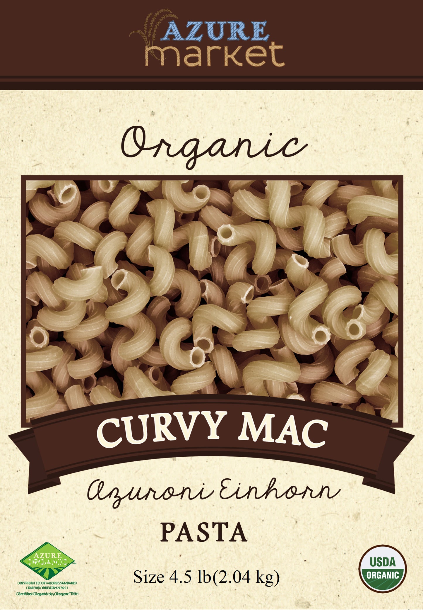 Curvy Mac Azuroni Einkorn Pasta, Organic