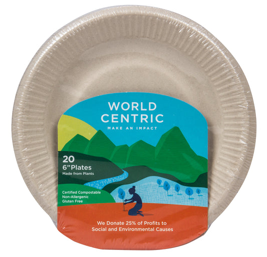 Plates, Compostable, Ripple Edge, 6 in