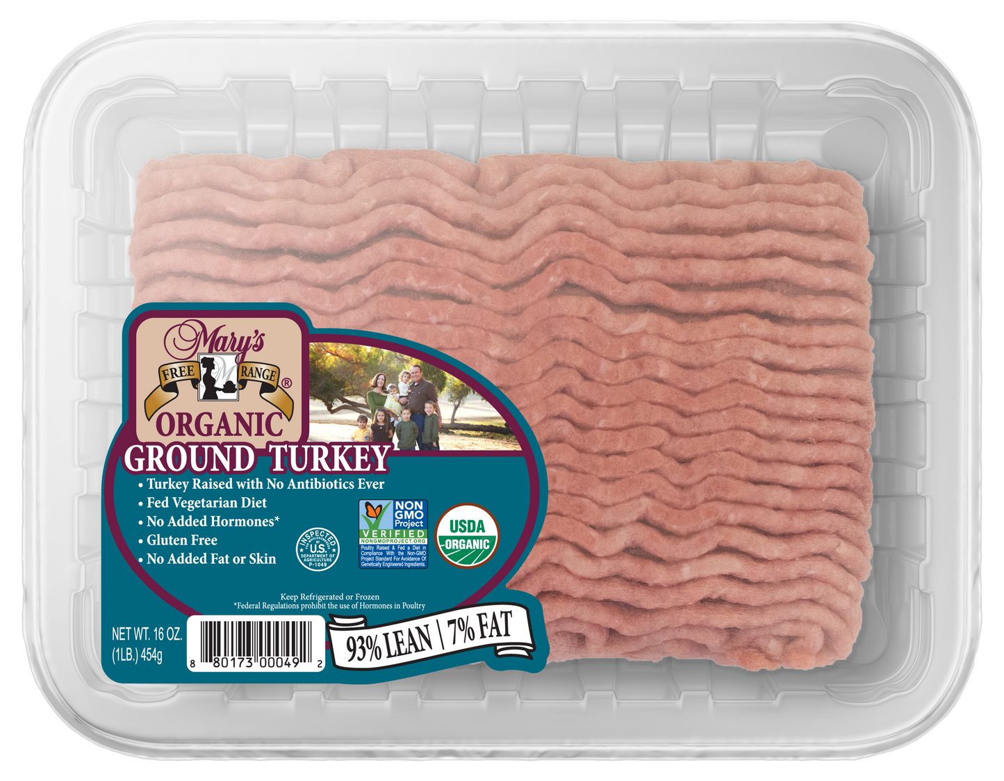 Turkey, Ground, Frozen, Organic