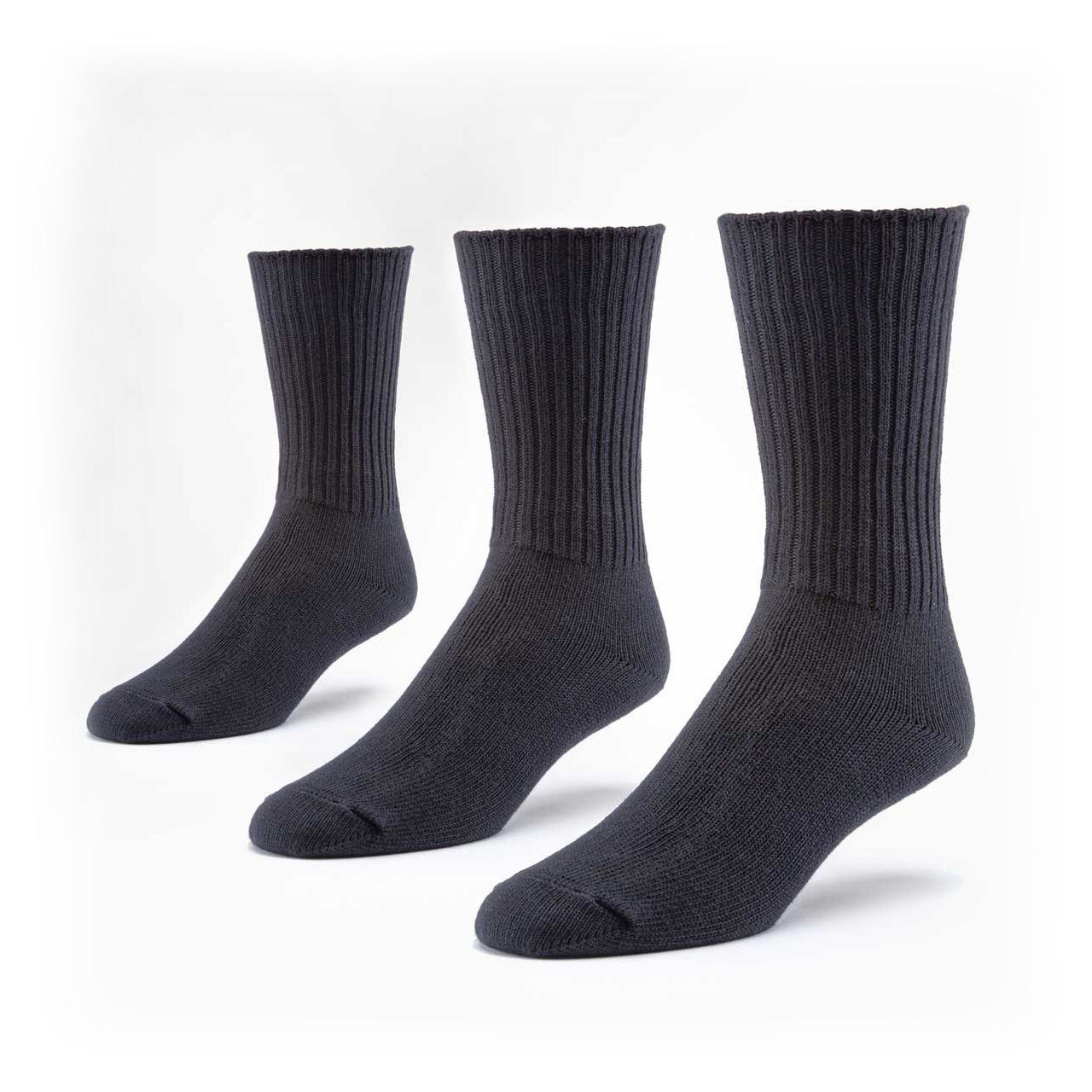 Crew Socks, Black Adult 9-11, Organic