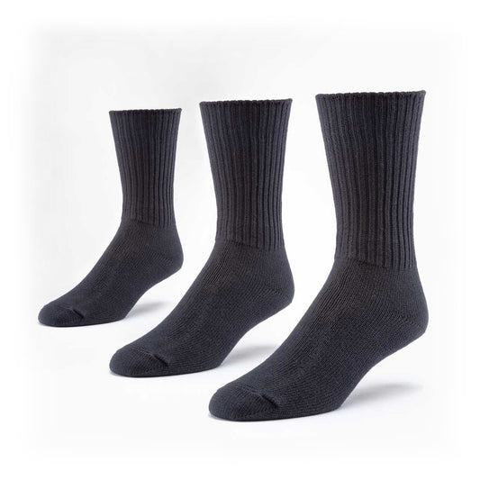 Crew Socks, Black Adult 9-11, Organic