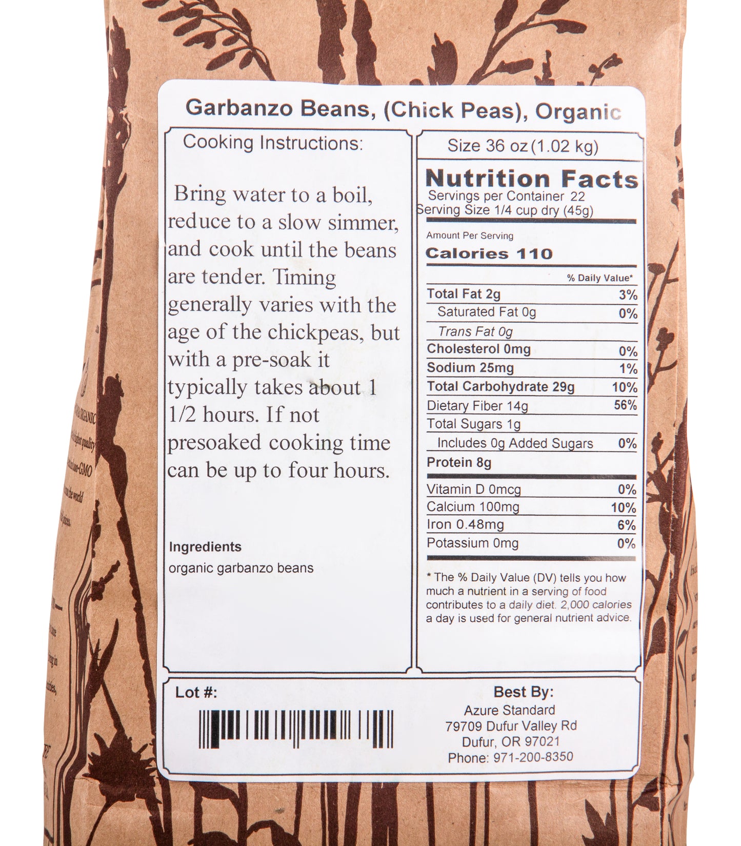 Garbanzo Beans, (Chick Peas), Organic