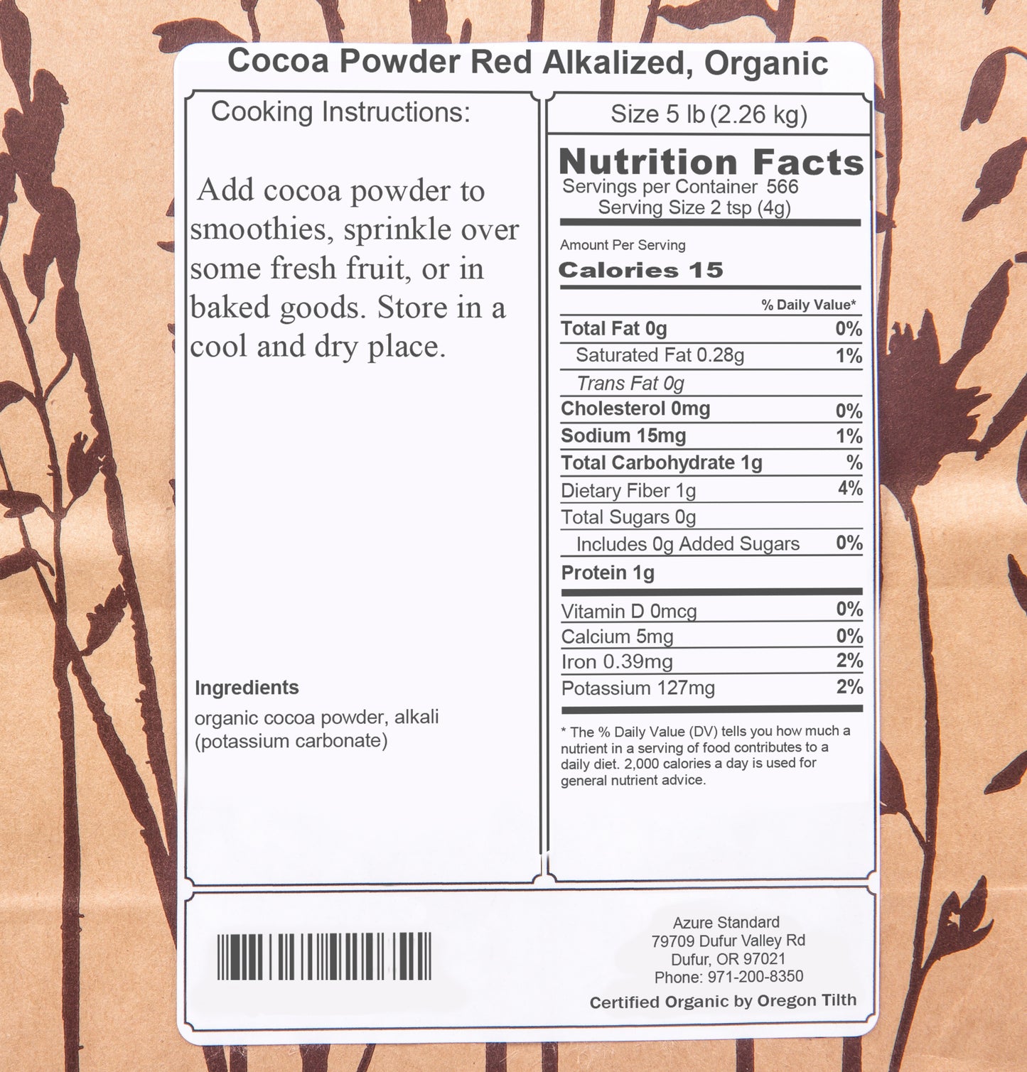 Cocoa Powder Red Alkalized, Organic