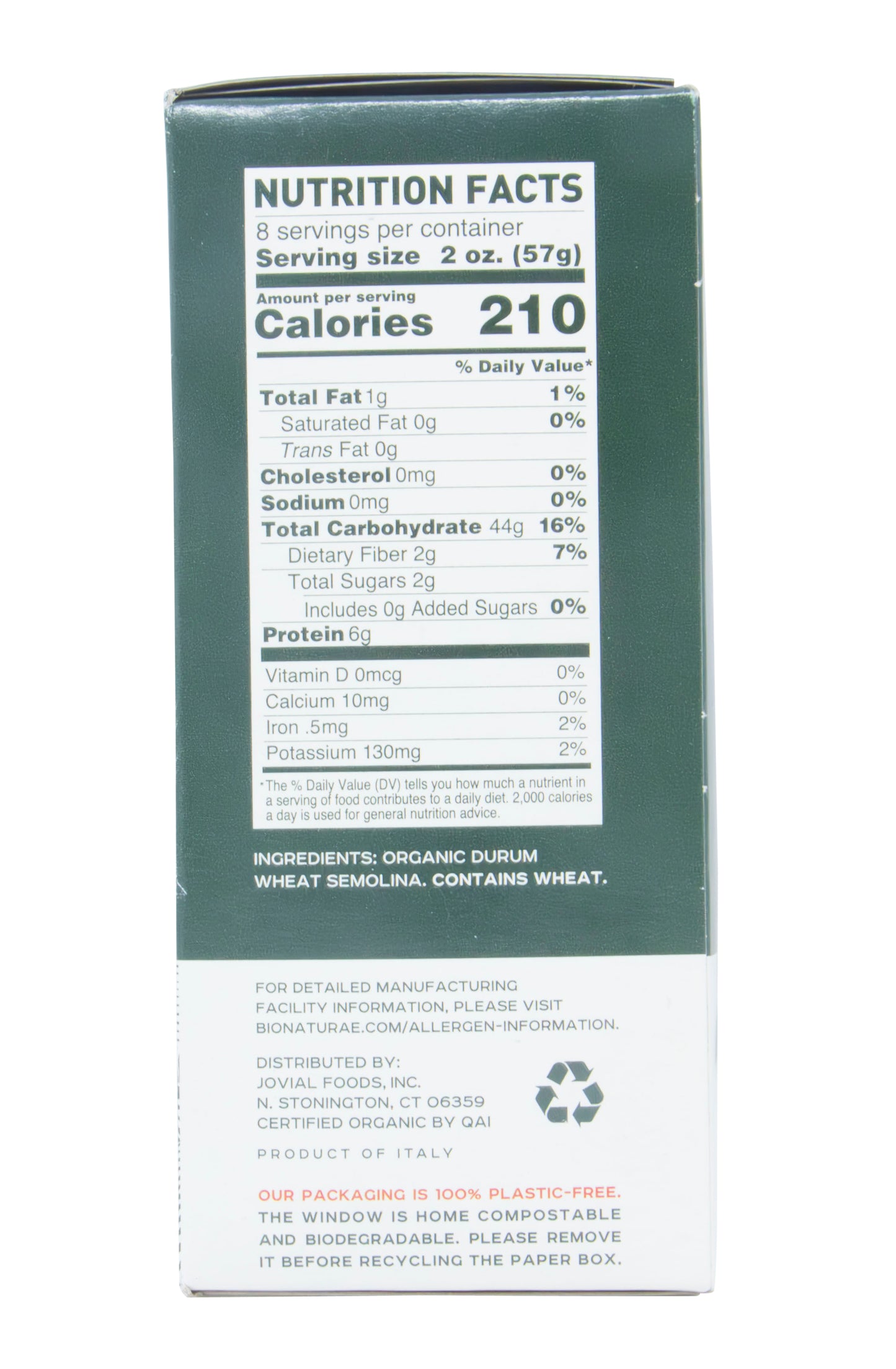Chiocciole Durum Semolina Pasta, Organic