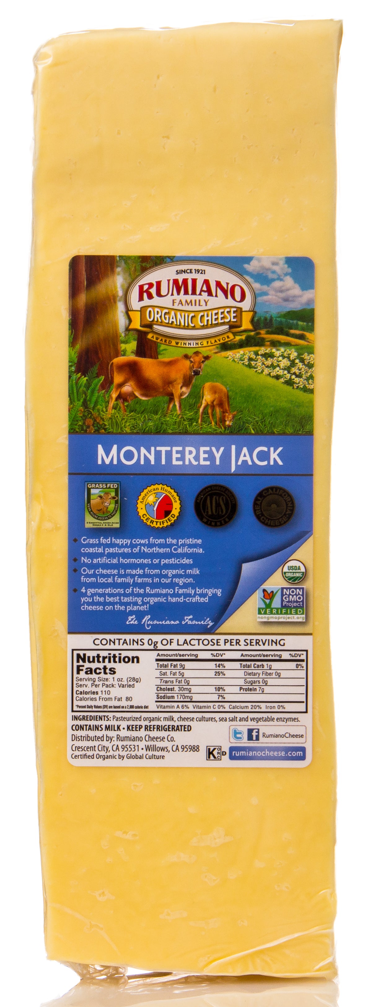 Monterey Jack Cheese, Organic, Random Weight