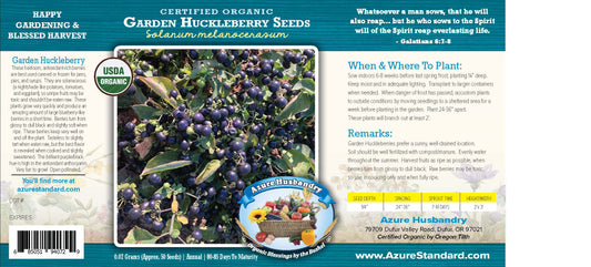 Garden Huckleberry Seed, Organic