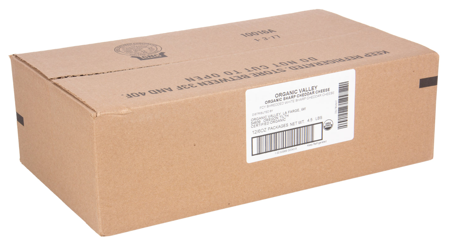 Cheddar Cheese, Sharp, Thick Shredded, Organic