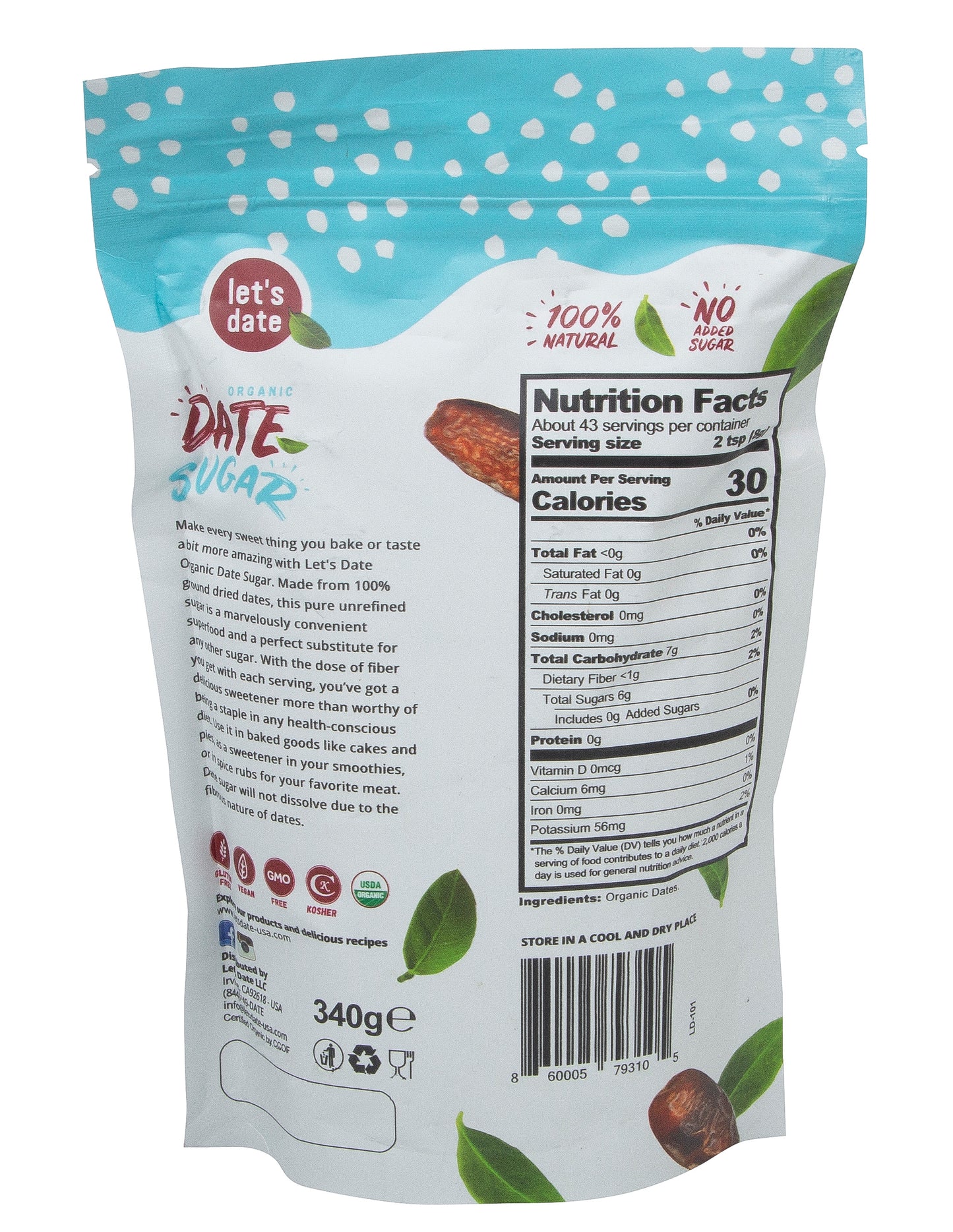 Date Sugar, Organic