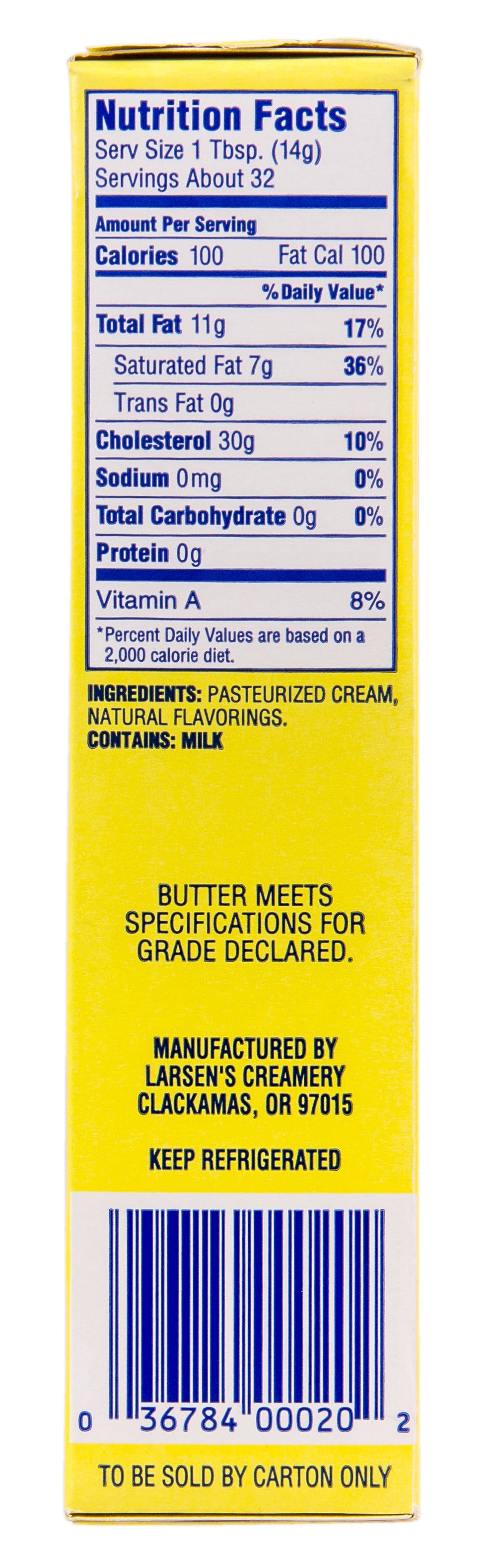 Butter, Unsalted, rBST Free