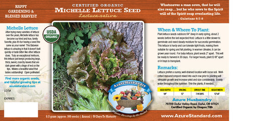 Michelle Lettuce Seed, Organic