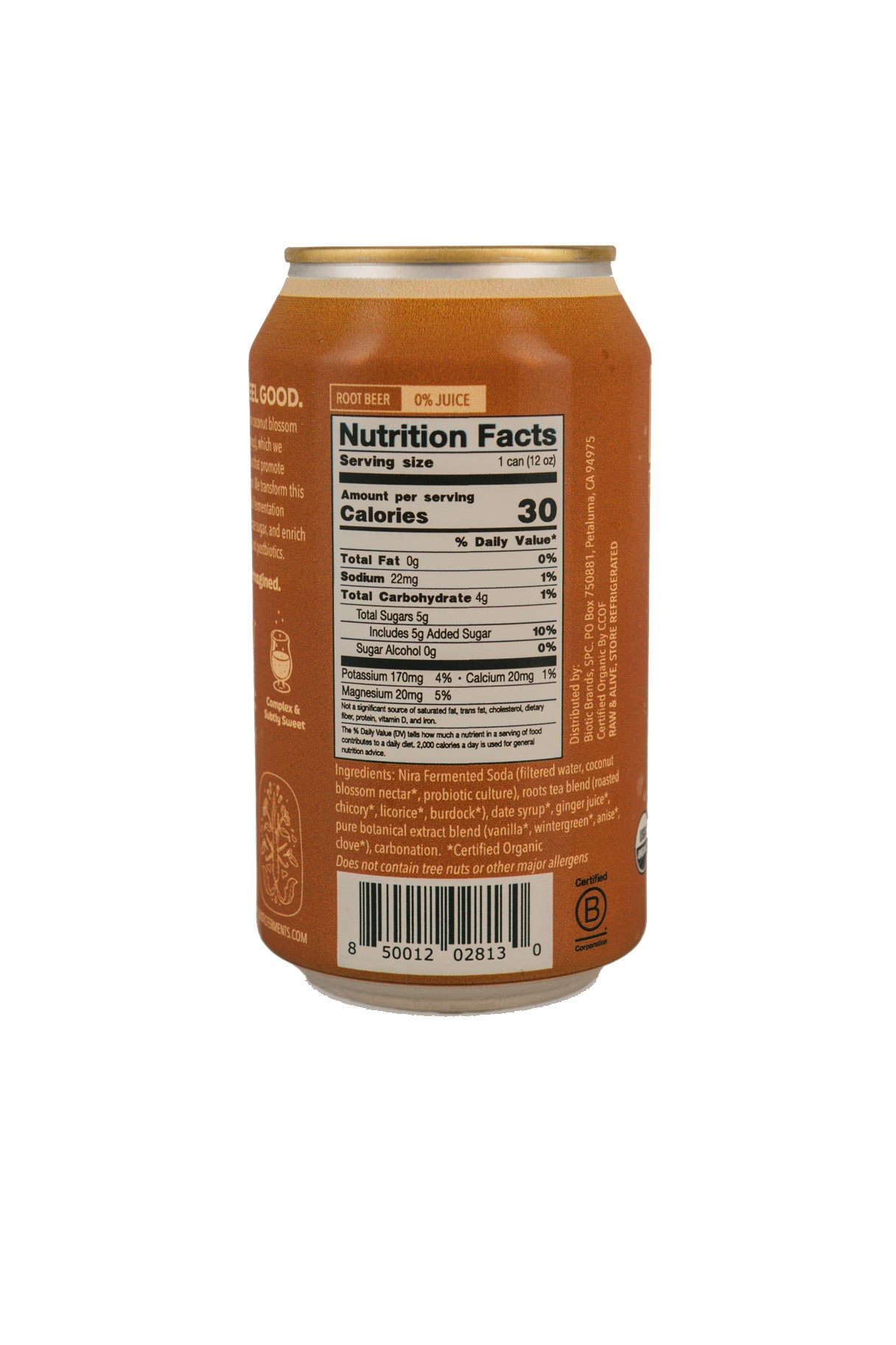 Nira Fermented Soda, Root Beer, Organic