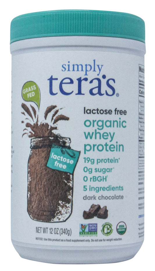 Whey Protein Powder, Grass-Fed, Lactose Free, Chocolate, Organic