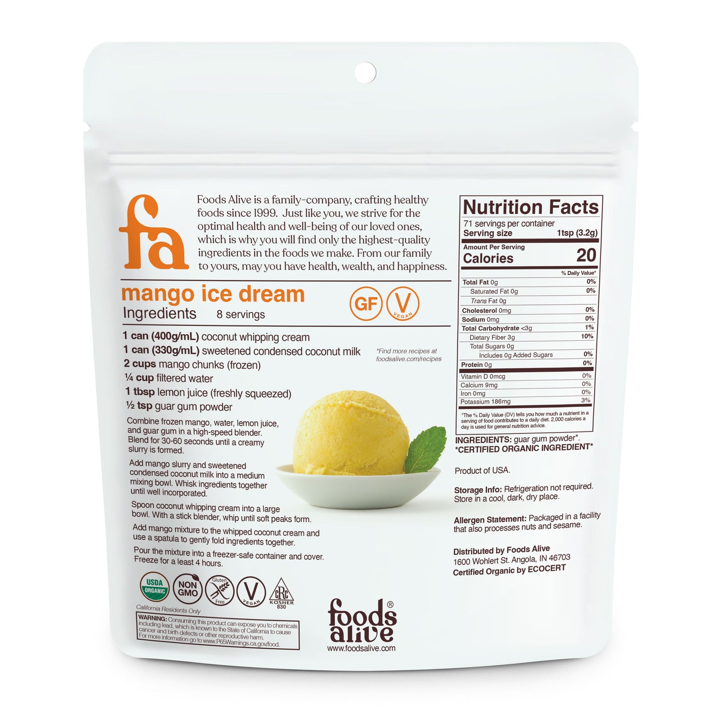 Guar Gum, Powder, Organic