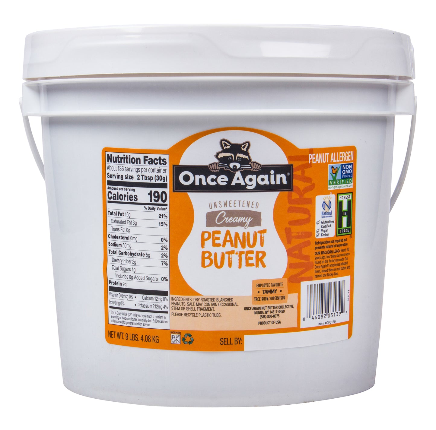 Peanut Butter, Unsweetened, Creamy